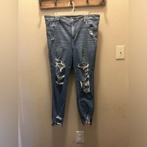 American Eagle ripped high rise jeggings